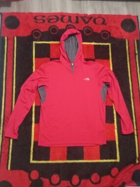 The North Face Men's Red Hooded Pullover Sweater
